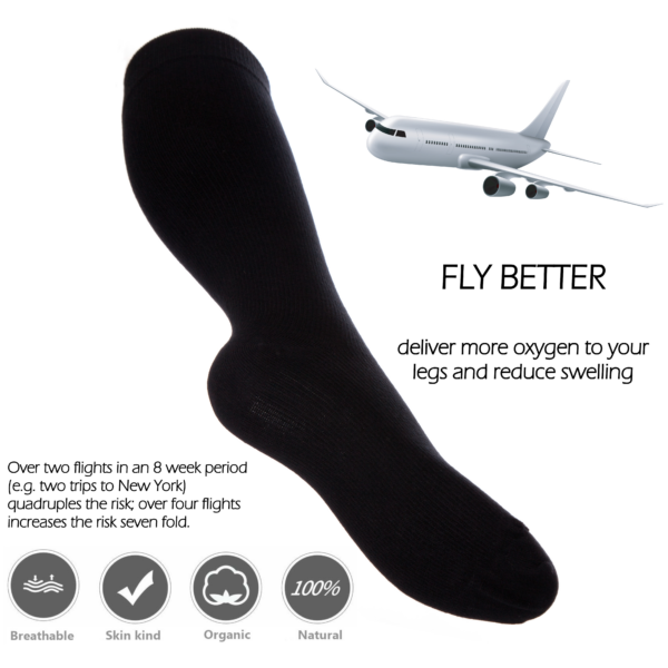 Kensington Flight Socks for Men and Women Cotton Compression Socks